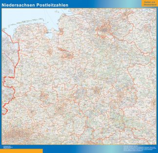 Mapa región Niedersachsen codigos postales