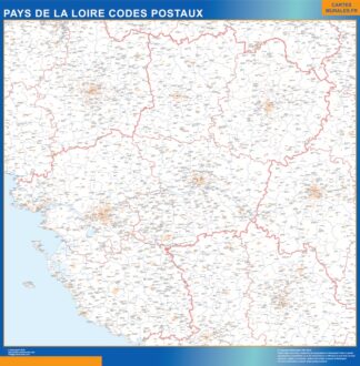 Mapa región Pays de la Loire postal