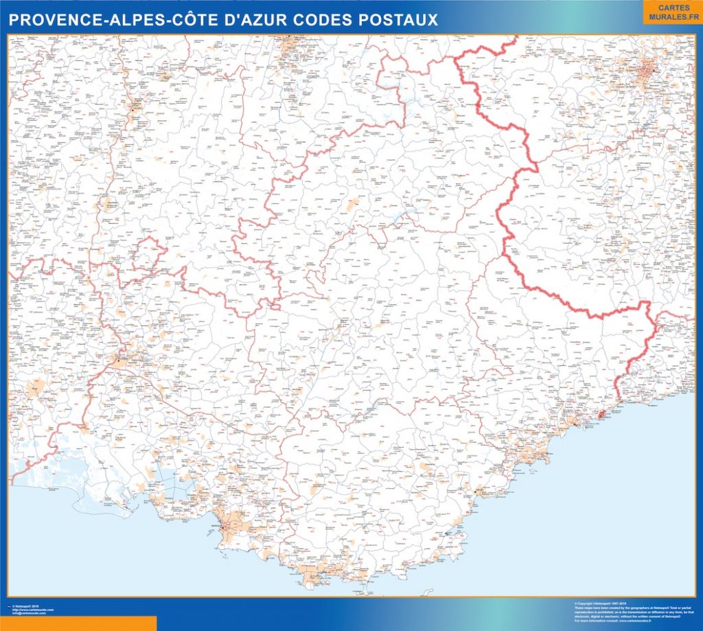 Mapa región Provence-alpes cote azur postal