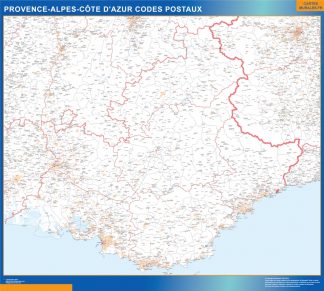 Mapa región Provence-alpes cote azur postal enmarcado plastificado