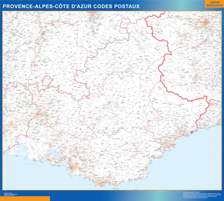 Mapa región Provence-alpes cote azur postal