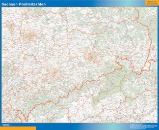 Mapa región Sachsen codigos postales