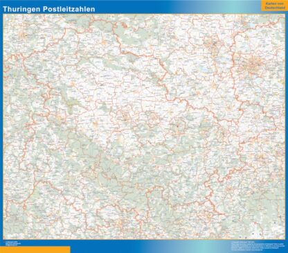 Mapa región Turingia codigos postales