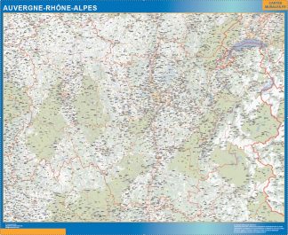 Region Auvergne-Rhone-Alpes enmarcado plastificado
