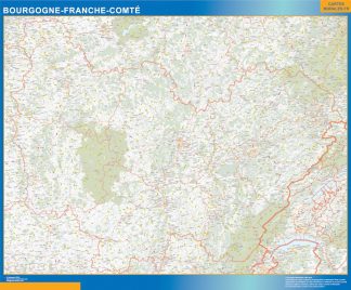 Region Bourgogne Franche Comte enmarcado plastificado