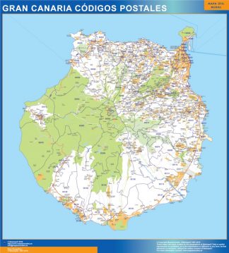 isla Gran Canaria códigos postales enmarcado plastificado